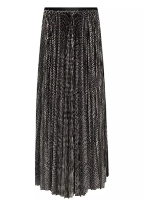 Forte Forte pleated houndstooth-print midi skirt - Black