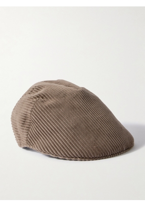 Brunello Cucinelli - Bead-embellished Cotton-corduroy Flat Cap - Brown - XS,S,M,L,XL