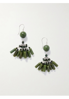 Sophie Buhai - Flamenco Silver Jade Earrings - Green - One size
