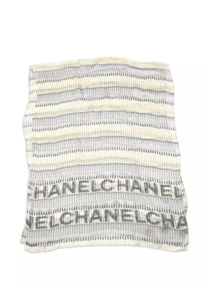 CHANEL Pre-Owned 1990-2000s striped scarf - White