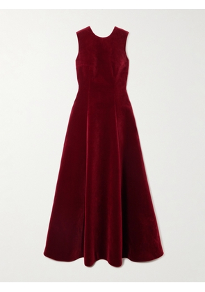 Emilia Wickstead - Nodin Cotton-velvet Gown - Burgundy - UK 6,UK 8,UK 10,UK 12,UK 14,UK 16