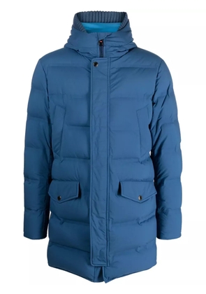 Kired slouch-hood padded-design jacket - Blue