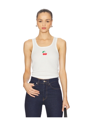 The Laundry Room x REVOLVE Micro Cherry Rib Tank Top in White. Size S. Also in L, M, XL, XS.