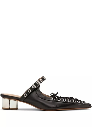 GANNI laced leather mules - Black