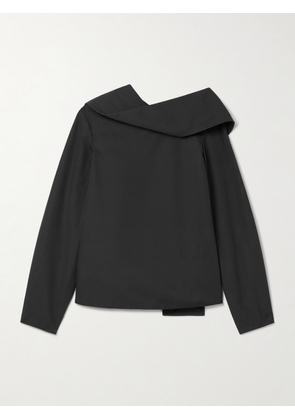 Brandon Maxwell - The Quinn Draped Cotton-poplin Blouse - Black - US0,US2,US4,US6,US8