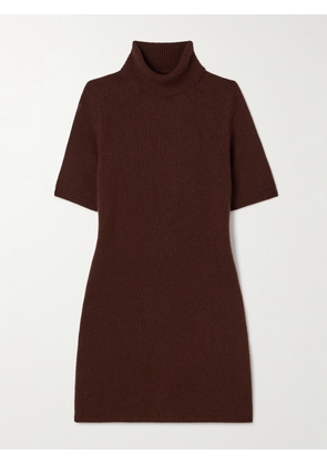 DÔEN - Agathe Cashmere Turtleneck Mini Dress - Brown - x small,small,medium,large,x large