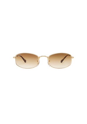 Ray-Ban Rectangular Sunglasses in Metallic Gold.