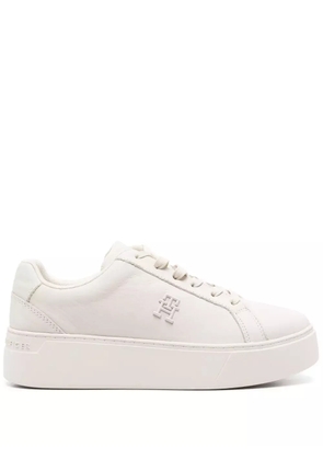 Tommy Hilfiger Court platform leather sneakers - Neutrals