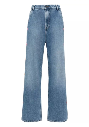 Mira Mikati heart-embroidered jeans - Blue