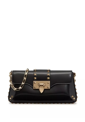 Valentino Garavani Rockstud brushed-leather shoulder bag - Black