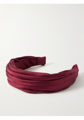 Jennifer Behr - Sabrina Ruched Satin Headband - Red - One size