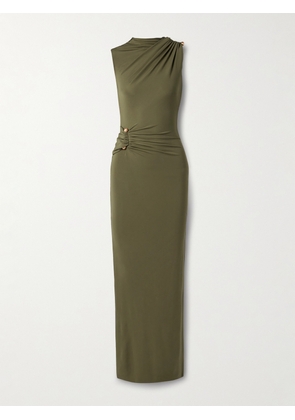 Cult Gaia - Izola Embellished Gathered Stretch-jersey Gown - Green - xx small,x small,small,medium,large,x large