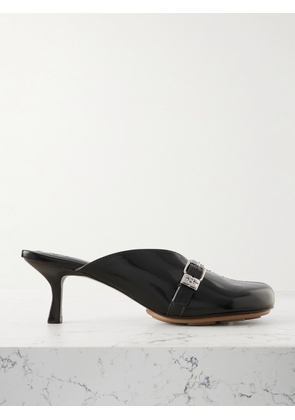 GANNI - Sue Buckled Oleatex® Mules - Black - IT36,IT37,IT38,IT39,IT40,IT41