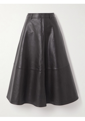 The Frankie Shop - Savil Paneled Leather Midi Skirt - Brown - XXS,XS,S,M,L,XL