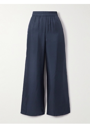 Theory - Silk-twill Wide-leg Pants - Blue - x small,small,medium,large,x large