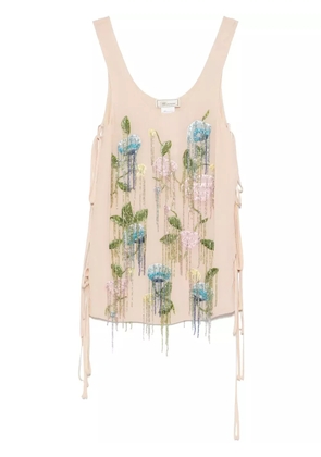 Blumarine bead-tassel top - Neutrals