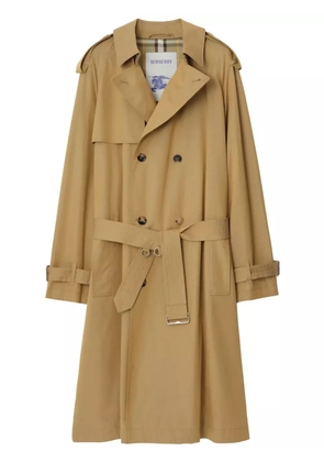 Burberry long garbadine trench coat - Neutrals