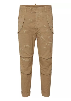 DSQUARED2 distressed straight-leg trousers - Brown