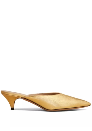 KHAITE The River leather mules - Gold
