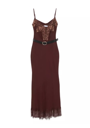 Self-Portrait lace-embellished dress - Brown