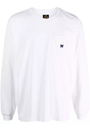Needles logo-appliqué long-sleeve T-shirt - White