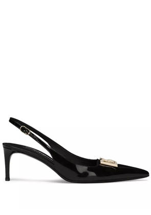 Dolce & Gabbana 60mm logo-plaque slingback pumps - Black