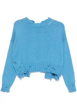 Marni dishevelled cotton sweater - Blue