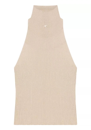 Courrèges ribbed-knit tank top - Neutrals