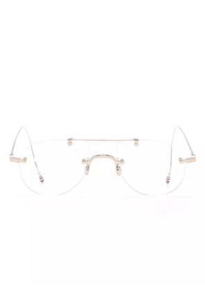 Thom Browne Eyewear navigator-frame glasses - Gold