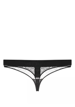 Palm Angels logo-waistband lace thong - Black