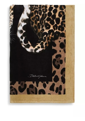 Dolce & Gabbana terry cotton beach towel - Black