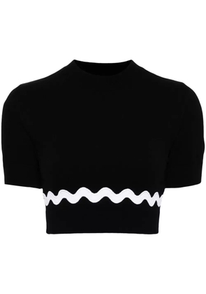 Patou Wave cropped sweater - Black