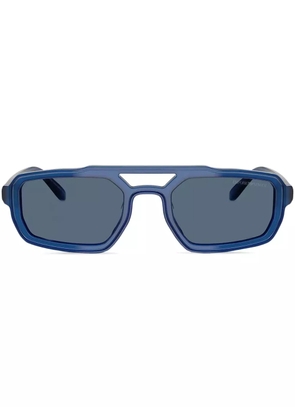 Emporio Armani polished rectangle sunglasses - Blue