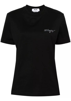 MSGM logo-embroidered T-shirt - Black