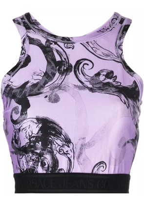 Versace Jeans Couture baroque-print cropped racerback top - Purple
