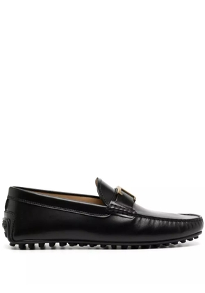 Tod's logo-plaque leather loafers - Black