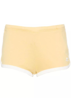 Courrèges Contrast cotton mini shorts - Yellow