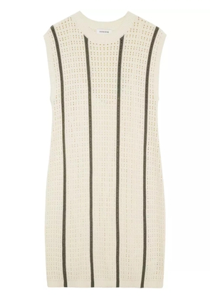 ANINE BING Lanie open-knit minidress - Neutrals