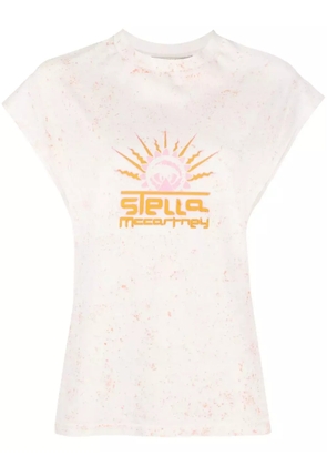 Stella McCartney graphic-print cap-sleeved T-shirt - White