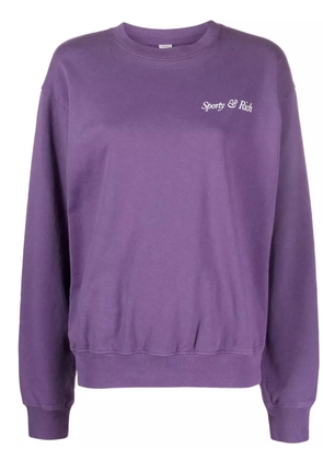 Sporty & Rich logo-print cotton sweatshirt - Purple