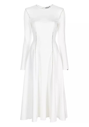 NISSA crystal-embellished long-sleeve dress - White