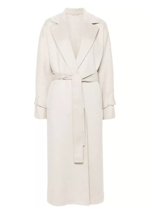 Brunello Cucinelli cashmere belted midi coat - Neutrals
