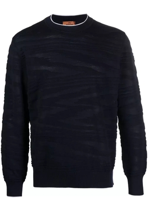Missoni zigzag-jacquard wool-blend jumper - Blue