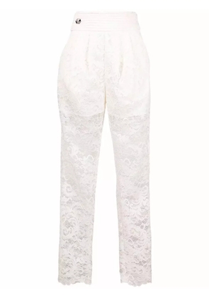 Philipp Plein straight-leg lace trousers - Neutrals