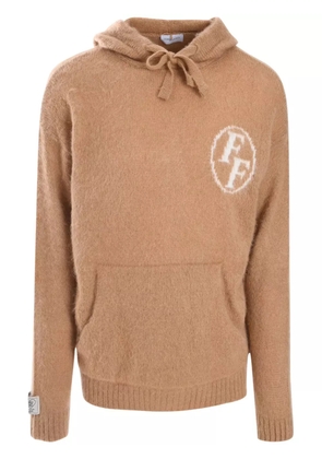 Family First logo-embroidered hoodie - Neutrals