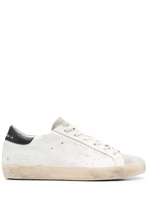 Golden Goose Super-Star distressed lace-up sneakers - White