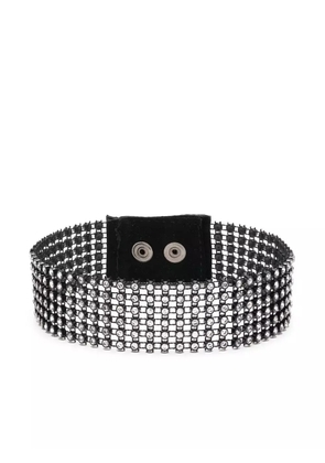 Manokhi crystal-embellished mesh choker - Black