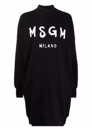 MSGM logo-print sweatshirt dress - Black