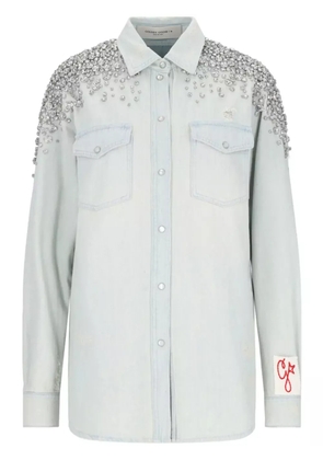 Golden Goose crystal-embellished shirt - Blue