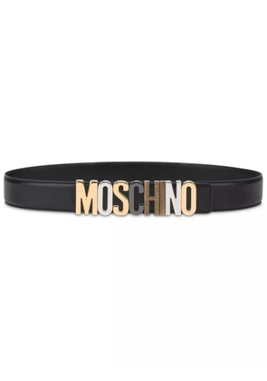 Moschino logo-lettering belt - Black